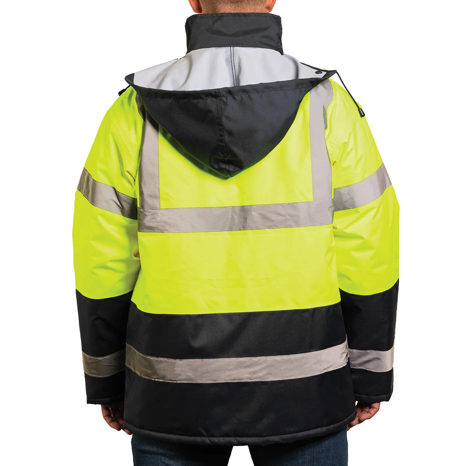 Game Sportswear 1865E ANSI Class 3 Waterproof Black-Bottom Safety Parka