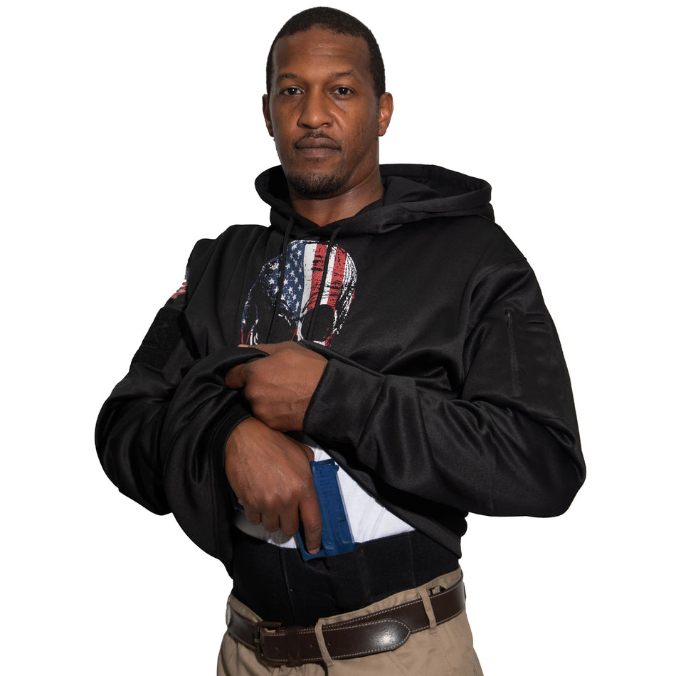 Rothco Bearded Skull Concealed Carry Hoodie – Black Tactical CCW Hoodie
