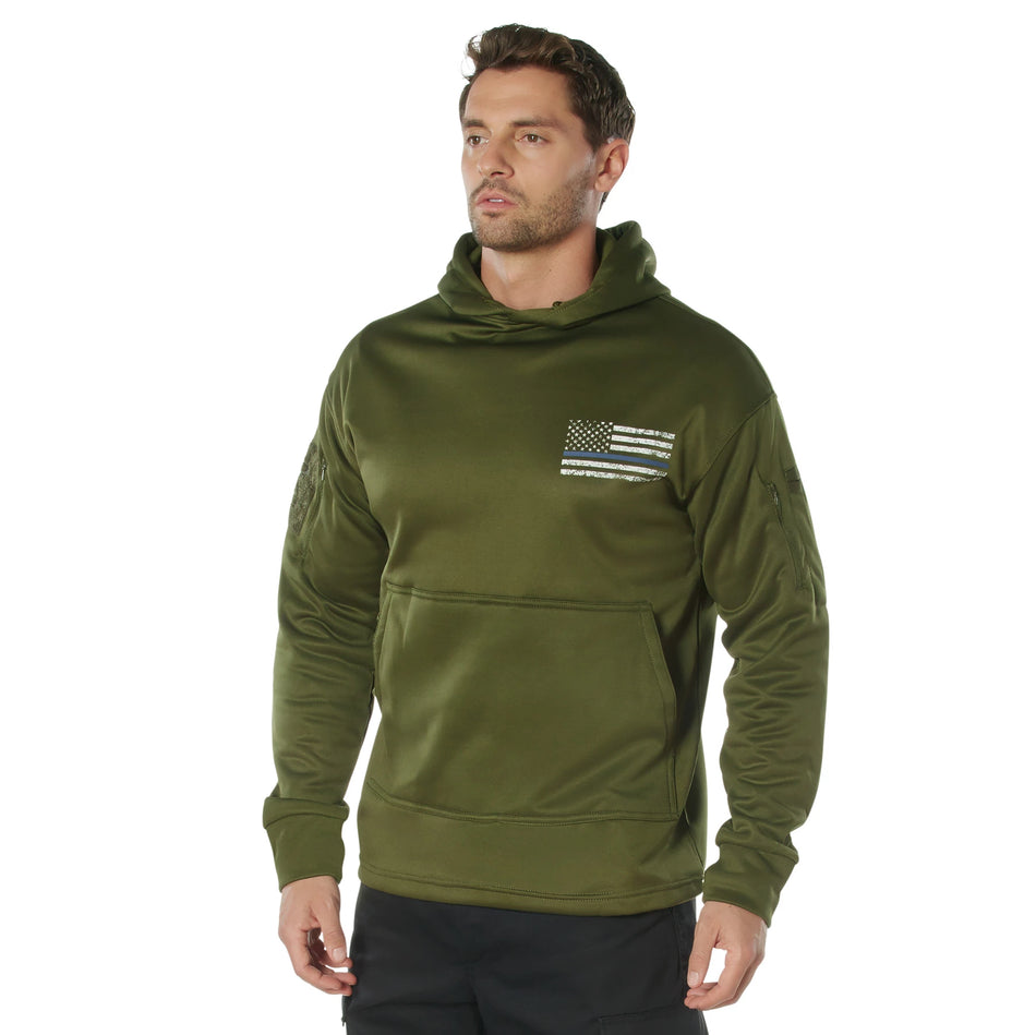 Rothco Concealed Carry Thin Blue Line Hoodie – Tactical CCW Pullover Hoodie
