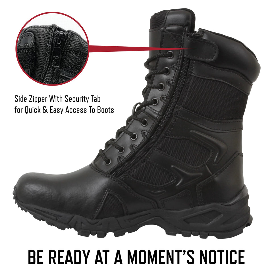 Rothco Forced Entry Deployment Boot with Side Zipper – 8 Inch