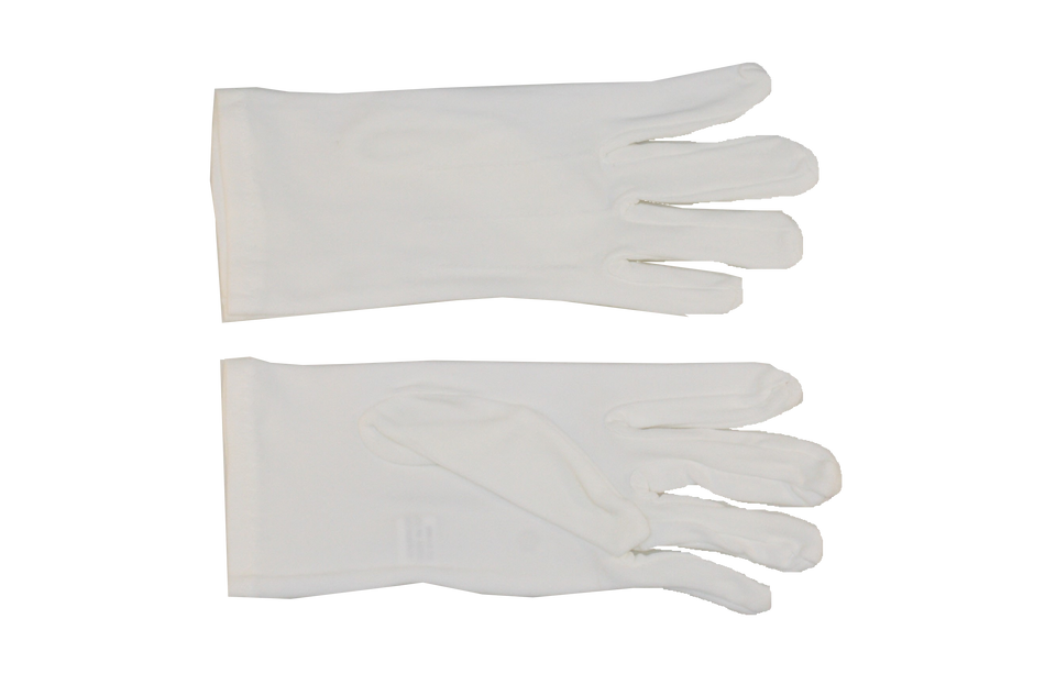 Hero's Pride Women's Parade Slip-On Gloves - Nylon Stretch with Raised Pointing - White