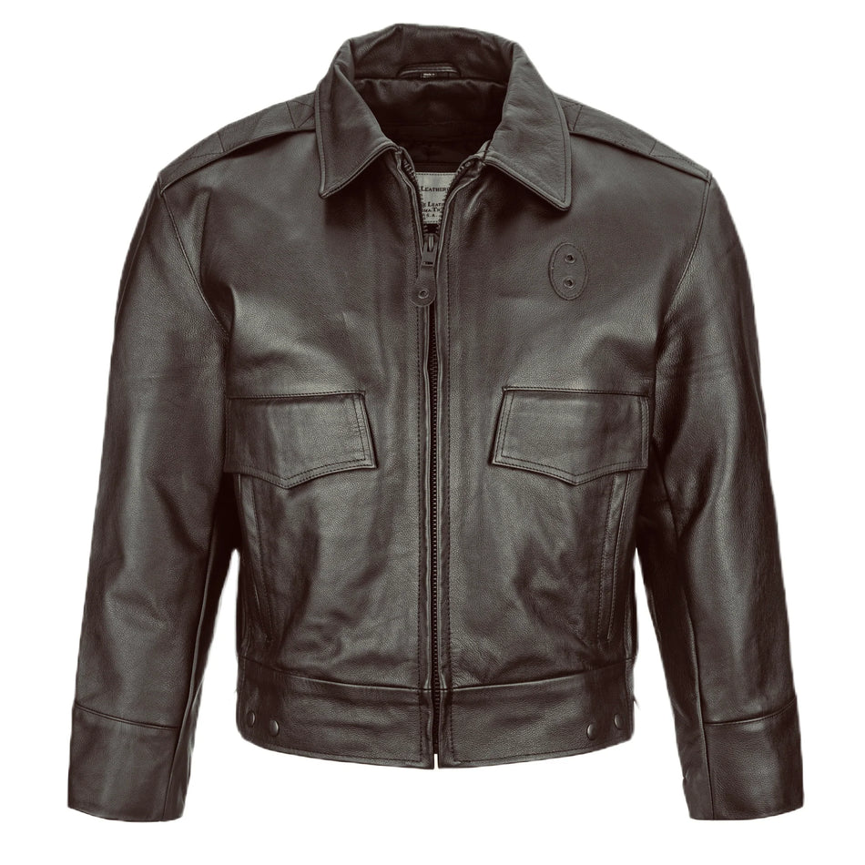 Taylor's Leatherwear 4461Z Indianapolis Brown Leather Police Jacket