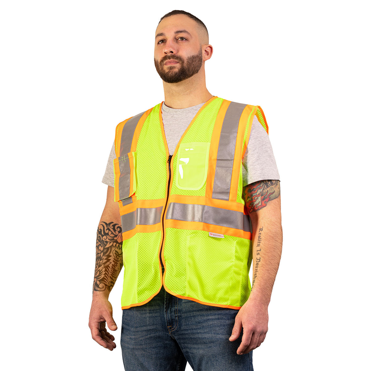 game-sportswear-dot-mesh-safety-vest-ansi-2-zippered-I-85-model
