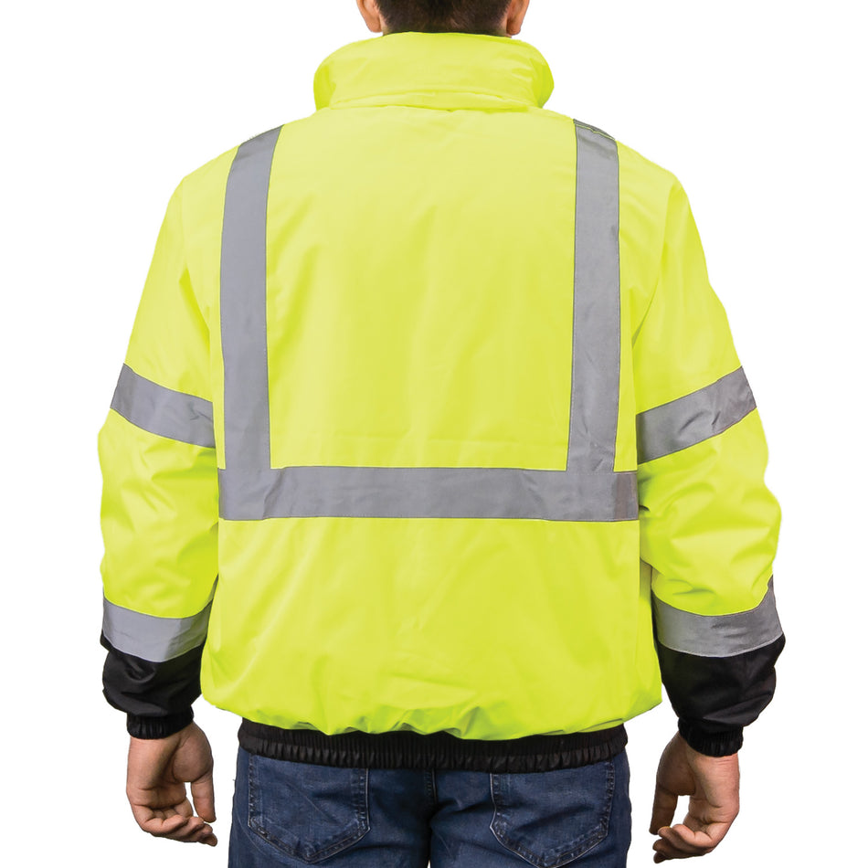 Game Sportswear 1320E Econo Hi-Vis Black Bottom Bomber Jacket