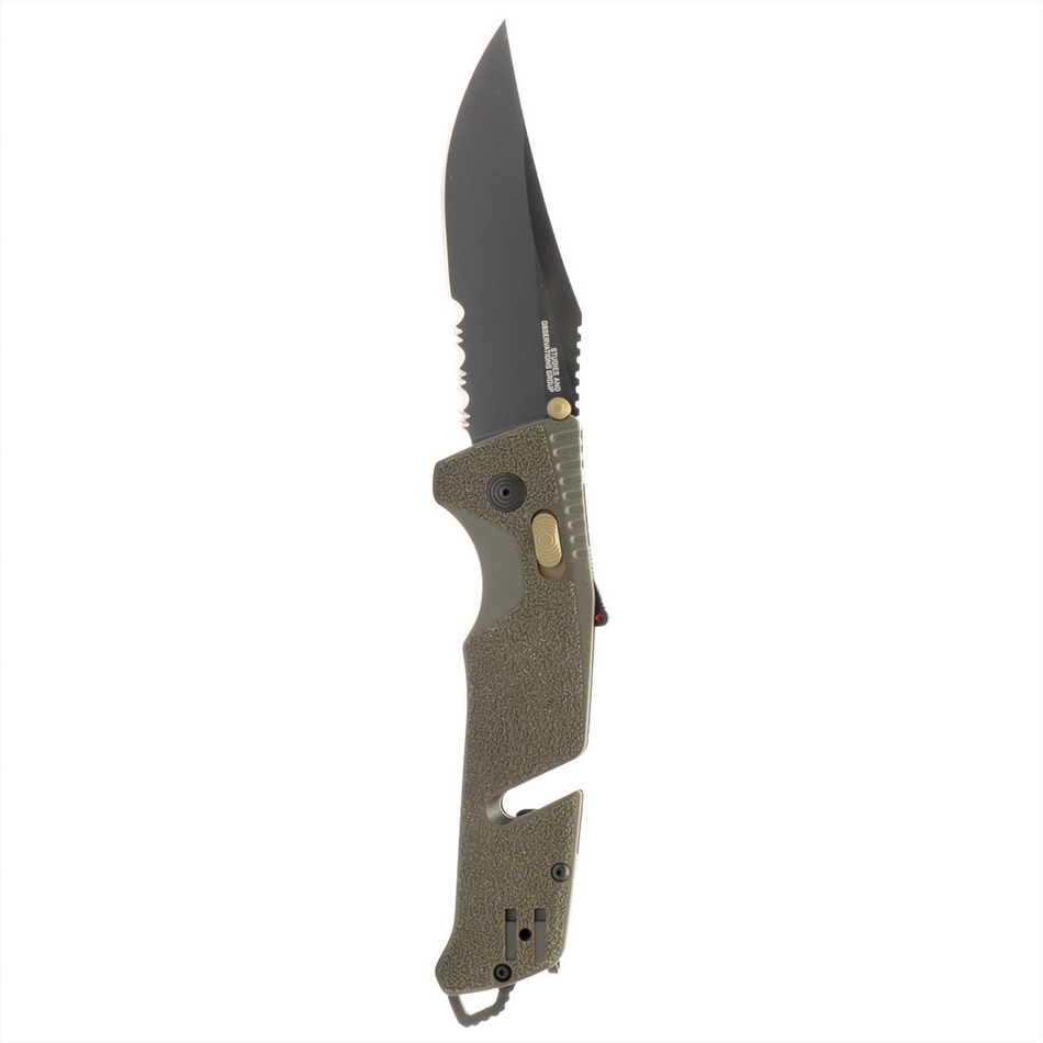 SOG Trident AT Assisted Folding Knife – Flat Dark Earth Tanto