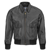 Taylor's Leatherwear ANJ-3 Black Goatskin Leather Bomber Jacket