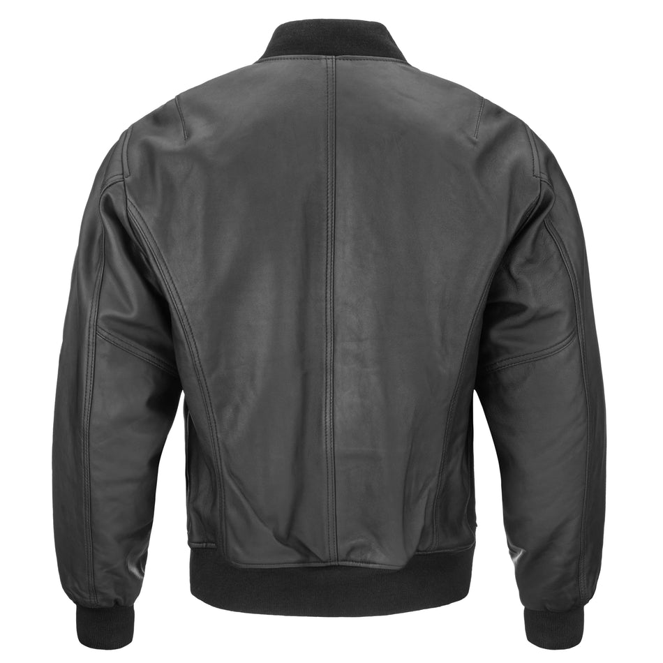 Taylor's Leatherwear MA-1 Black Sheepskin Leather Flight Jacket