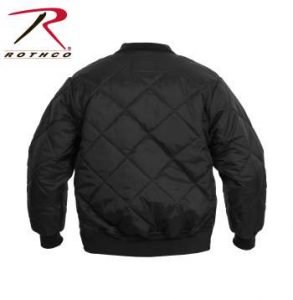 Rothco Diamond Nylon Quilted Flight Jacket - 7230-D - Black