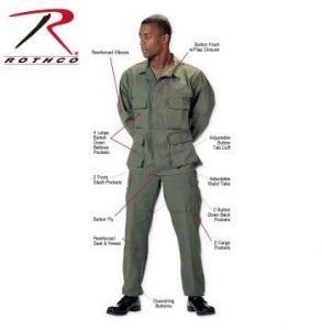 Rothco Poly-Cotton Twill Solid BDU Shirts - 7838-7837-Z1 - Olive Drab