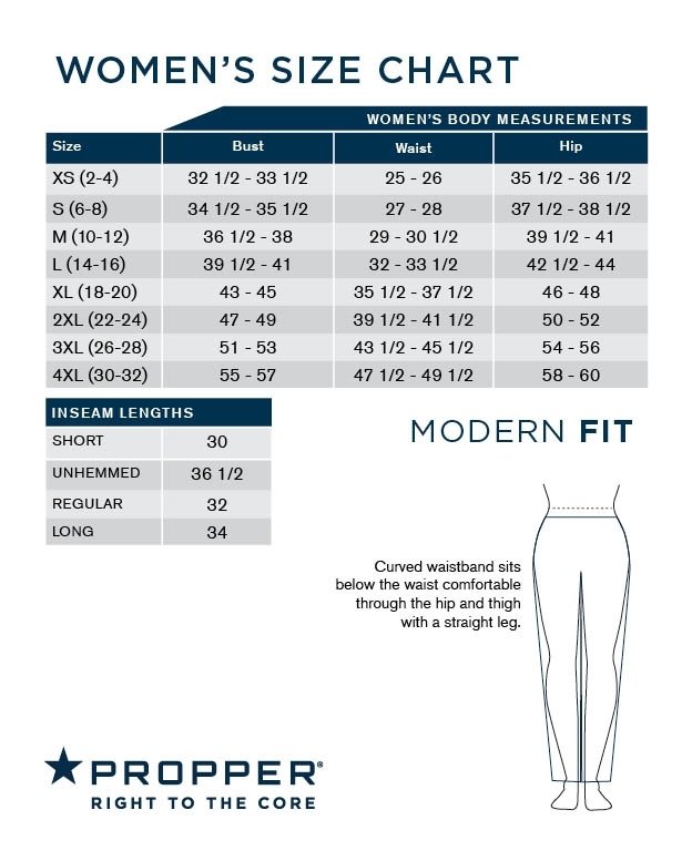 Propper Women s Pant Size Chart Uniform Tactical Supply
