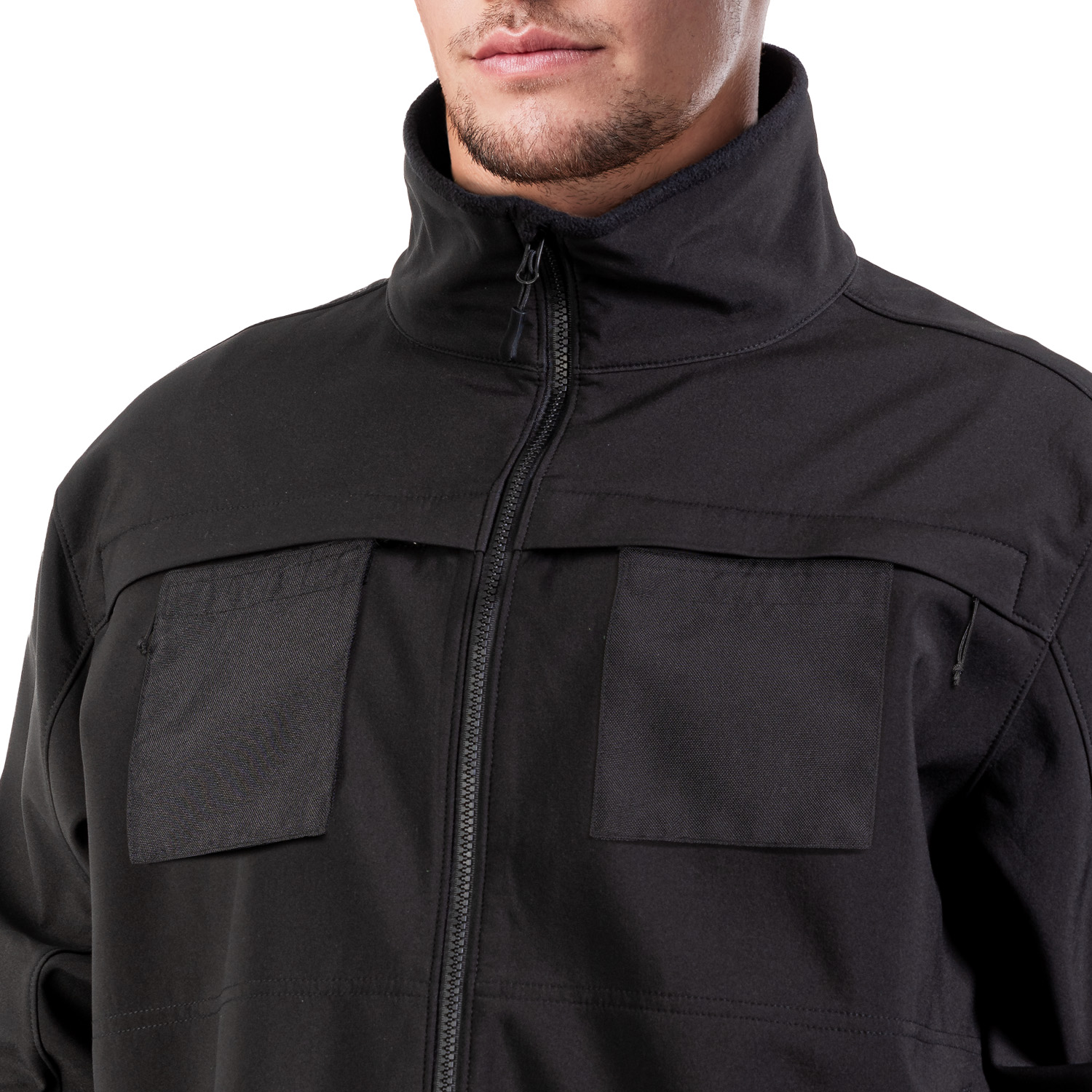 7850_tactical_softshell_jacket_police_ems_fbi_front_hideaway_idpockets_black_model